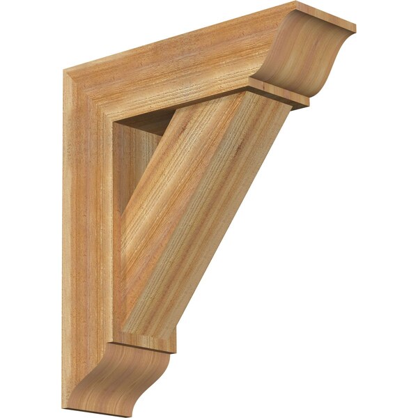 Ekena Millwork Traditional Traditional Rough Sawn Bracket w/ Offset Brace, Western Red Cedar, 8"W x 26"D x 30"H BKT0806X26X30TRA01RWR - main